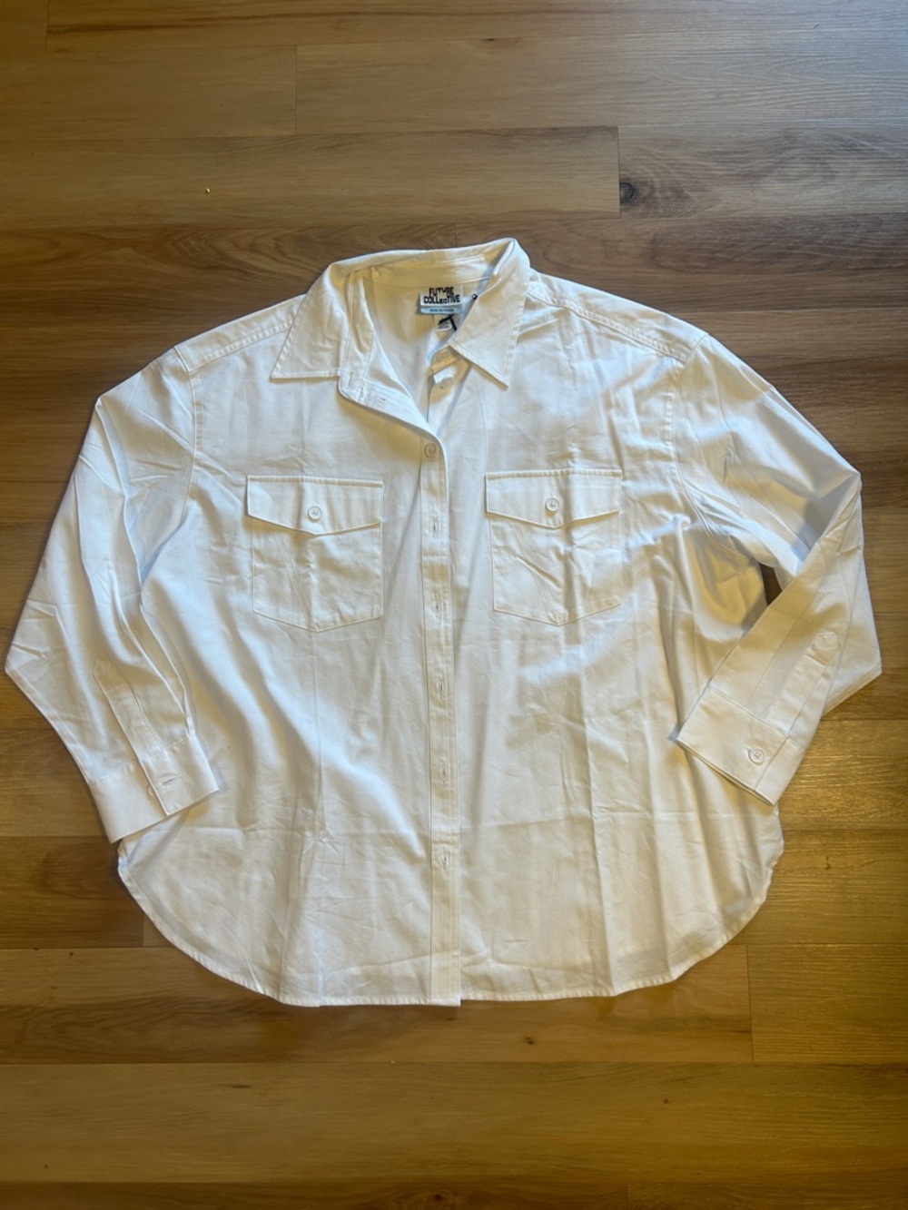 Future Collective White Button-Down Utility Shirt